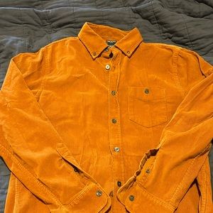 Todd Snyder men’s fine corduroy shirt, size L, rust color